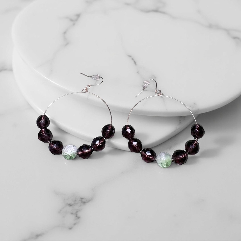 Elegant Beaded Hoop Earrings